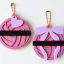  Set of 2 Personalized Hair Tie Holder Keychains - Sports