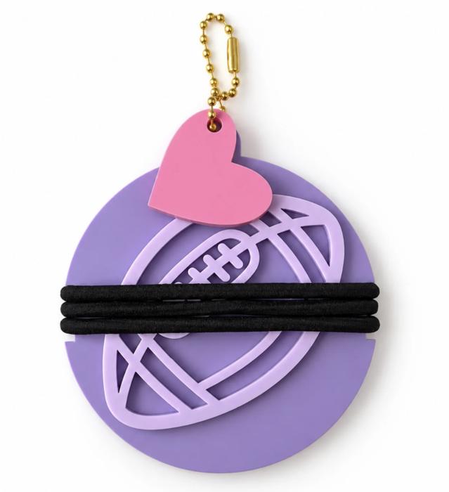 Set of 2 Personalized Hair Tie Holder Keychains - Sports