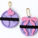  Set of 2 Personalized Hair Tie Holder Keychains - Sports
