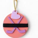  Set of 2 Personalized Hair Tie Holder Keychains - Sports