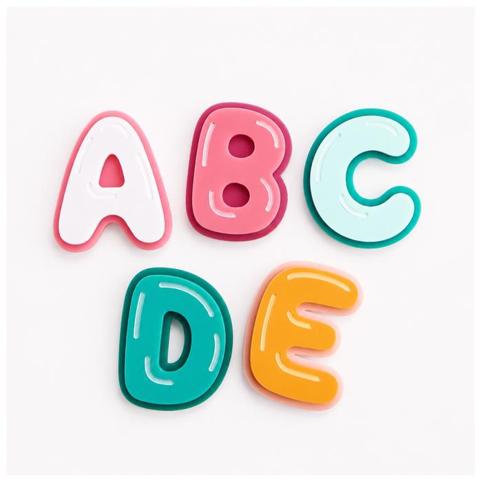 Alphabet Bag Charm for Bogg Style Bags | Layered Acrylic Initial | Colorful Letter Beach Tote Accessory
