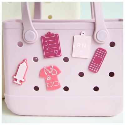Nurse Bag Charms for Bogg Style Bags | Acrylic Nursing Accessories | RN, Scrubs, Clipboard & More | Nurse Gift