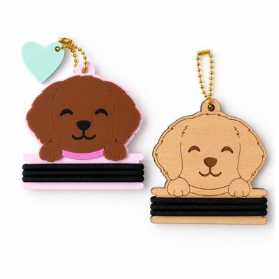 Set of 2 Personalized Dog Hair Tie Holders with Initial Charms