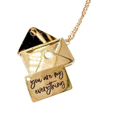 Secret Envelope Message Necklace – “You Are My Everything” Hidden Love Letter 💌✨