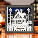 Winter house 3D Christmas Scene Decor | Layered Wood Holiday Wall Art | Winter Nature & Festive Designs | Handmade Seasonal Home Décor | OBX Made