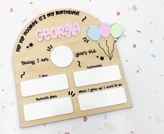 Personalized Reusable Birthday Milestone Board