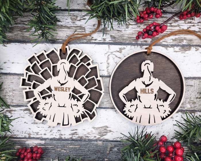 🎄 Personalized Cheerleader Ornaments – Handmade Birch Keepsake- Four Designs Choices