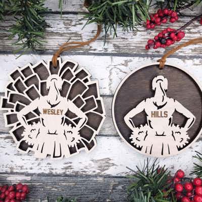 🎄 Personalized Cheerleader Ornaments – Handmade Birch Keepsake- Four Designs Choices