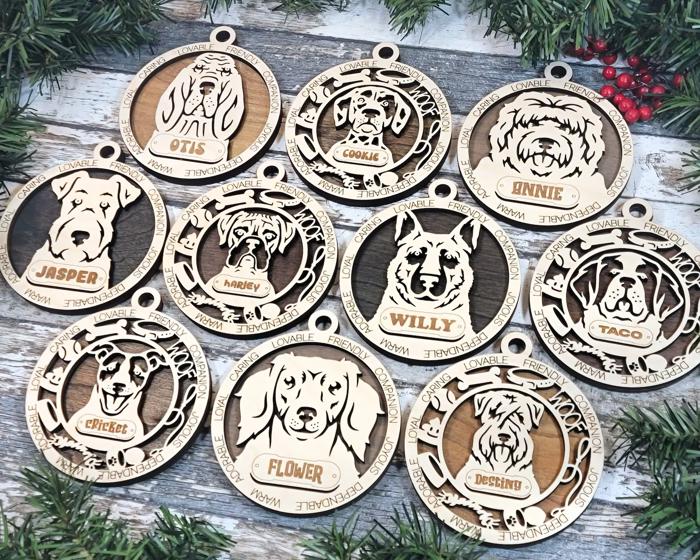 Personalized Dog Breed Ornament – Custom Pet Name Car Charm