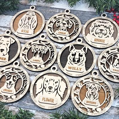 Personalized Dog Breed Ornament – Custom Pet Name Car Charm