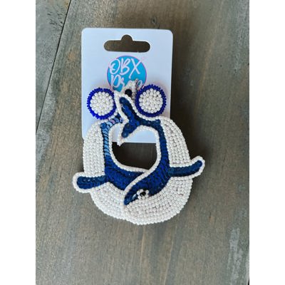 Whale Glass Seed Bead Dangle Earrings
