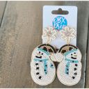  Snowman Seed Beaded Earrings