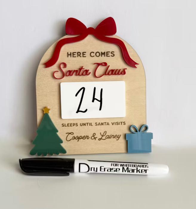 Personalized Christmas Countdown Sign
