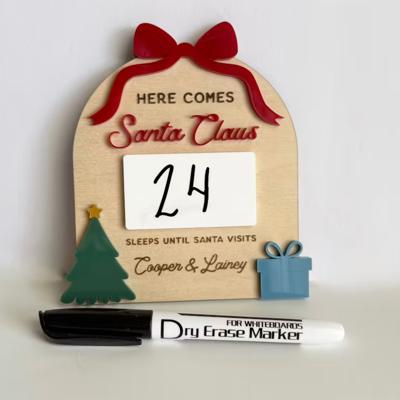 Personalized Christmas Countdown Sign