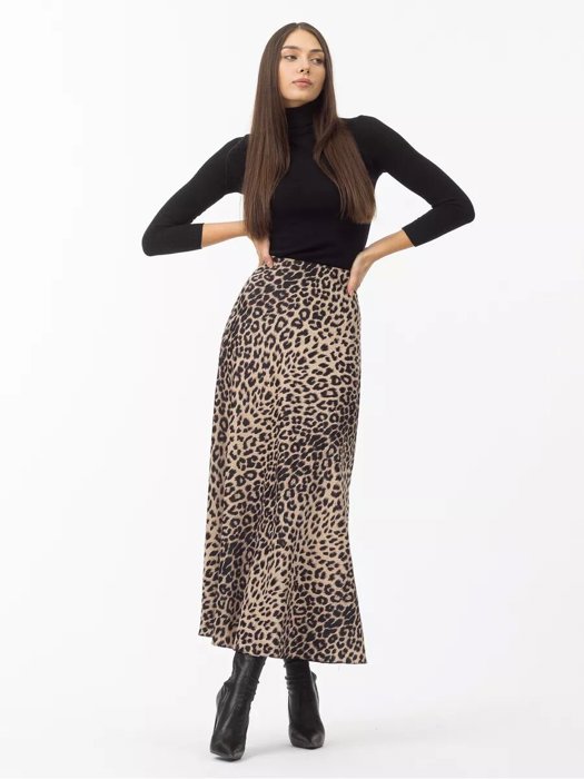 Satin Leopard Print Maxi Dress