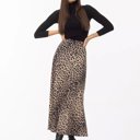  Satin Leopard Print Maxi Dress