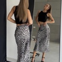  Satin Leopard Print Maxi Dress