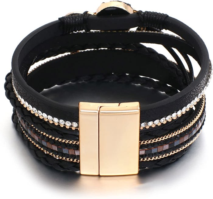 Boho Leather Wrap Cuff Bracelets