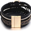  Boho Leather Wrap Cuff Bracelets