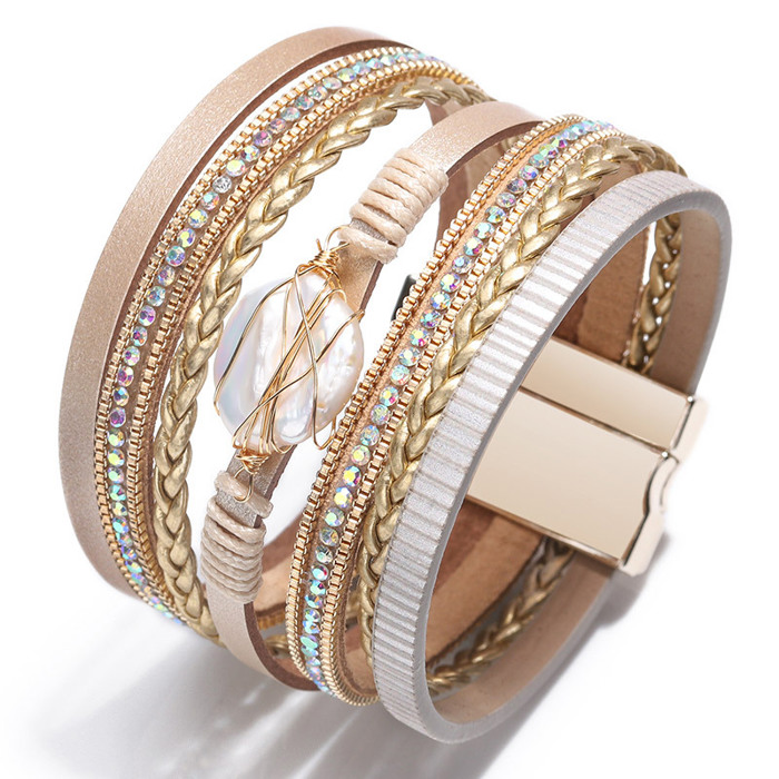 Women Crystal Wide Cuff Bracelets