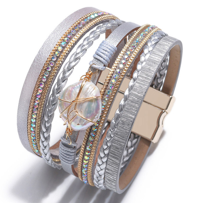 Women Crystal Wide Cuff Bracelets