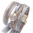  Women Crystal Wide Cuff Bracelets