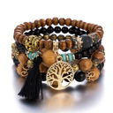 Black Multilayer Wooden Beaded Bracelet