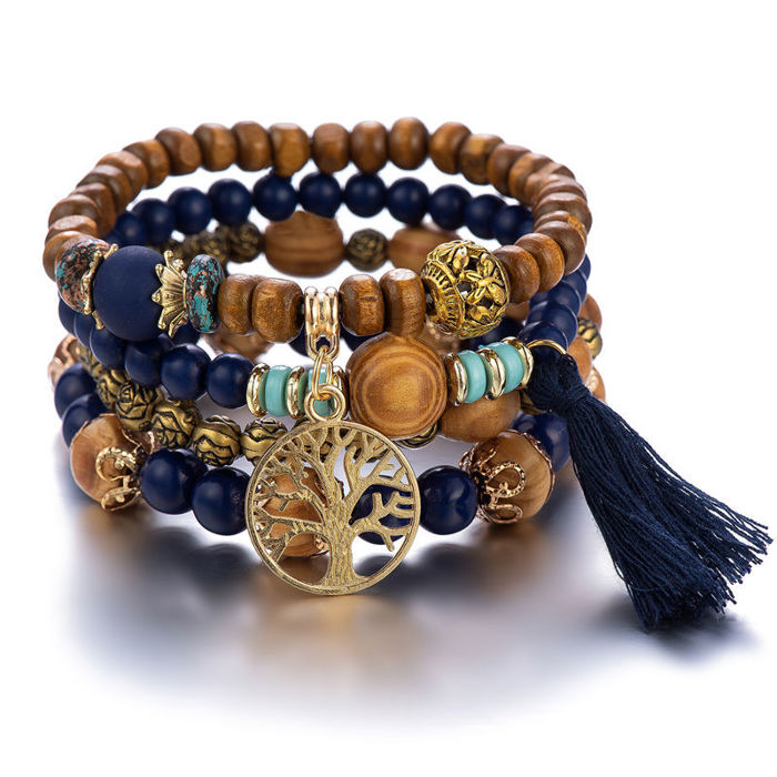 Multilayer Wooden Beaded Bracelet