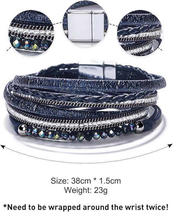Boho Leather Wrap Multi-Layer Bracelet