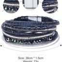  Boho Leather Wrap Multi-Layer Bracelet