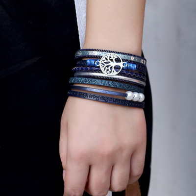 Tree of Life Boho Leather Wrap Bracelets 