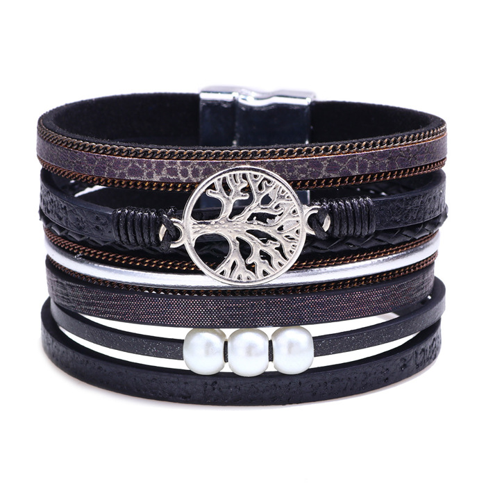 Tree of Life Boho Leather Wrap Bracelets 