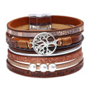  Tree of Life Boho Leather Wrap Bracelets 