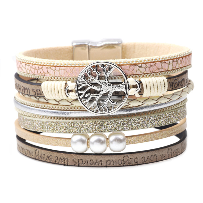 Tree of Life Boho Leather Wrap Bracelets 