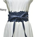 Navy Women's Wide Lace Belt