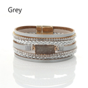 Gray Magnet Buckle Diamond Bracelet