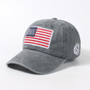 Gray Washed Cotton USA Flag Cap