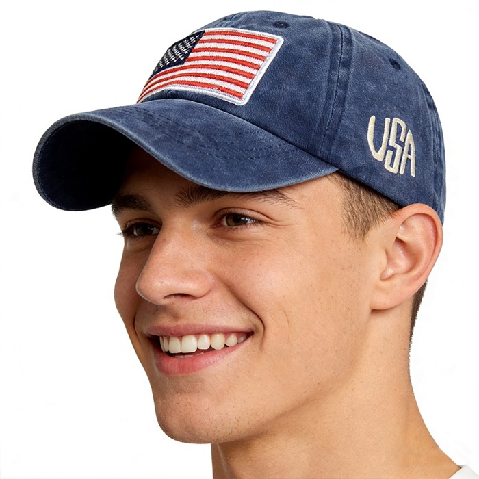 Washed Cotton USA Flag Cap