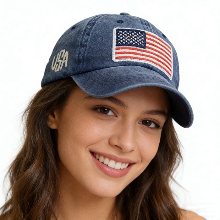 Washed Cotton USA Flag Cap