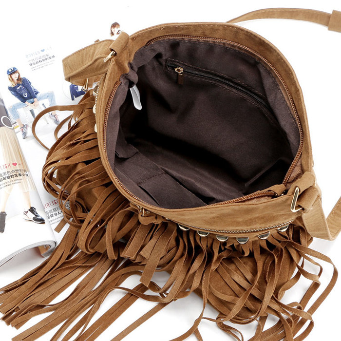Rivet Tassel Crossbody Bag