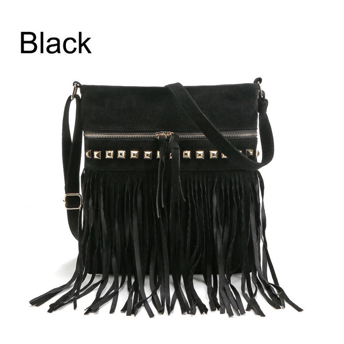Rivet Tassel Crossbody Bag