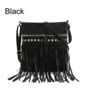 Black Rivet Tassel Crossbody Bag