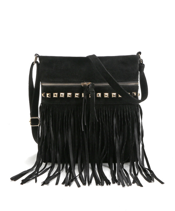 Rivet Tassel Crossbody Bag