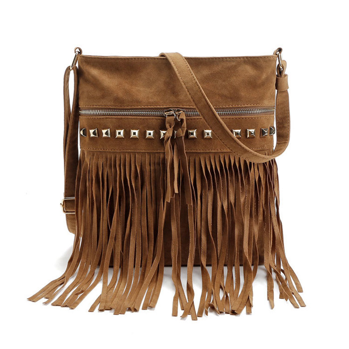 Rivet Tassel Crossbody Bag