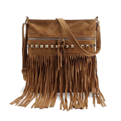 Rivet Tassel Crossbody Bag