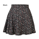 Black Small Floral Mini Skirt