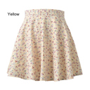 Yellow Small Floral Mini Skirt