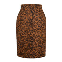 Khaki Small High Waist Printed A-Line Skirt