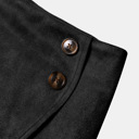  High Waist Zipper Button Solid Color A-Line Skirt
