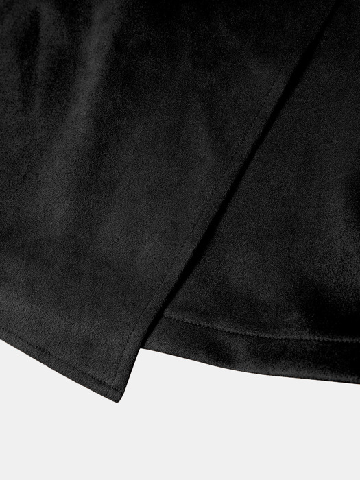 High Waist Zipper Button Solid Color A-Line Skirt